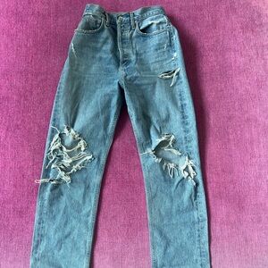 AGOLDE mid rise 90s jean with rips